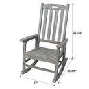Oversized Porch Rocker Chair With Wide Seat And Tall Backrest