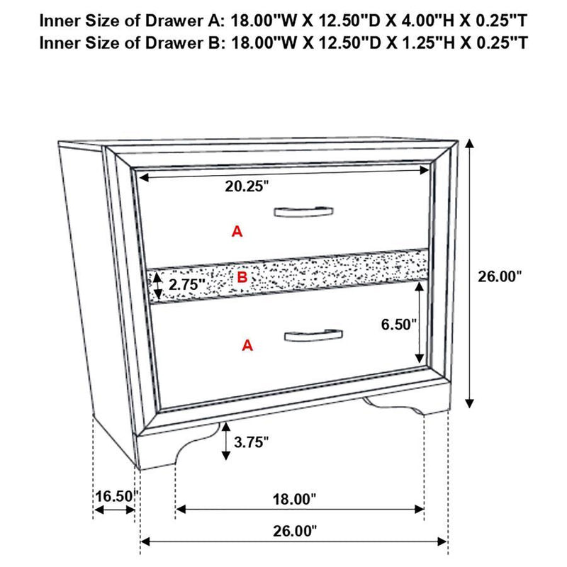 Miranda - 2-Drawer Nightstand