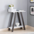 Contemporary Two Toned Console Table With Two Shelves