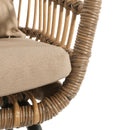 Contemporary Outdoor Patio Chairs With Cushions (Set of 2) - Beige / Black