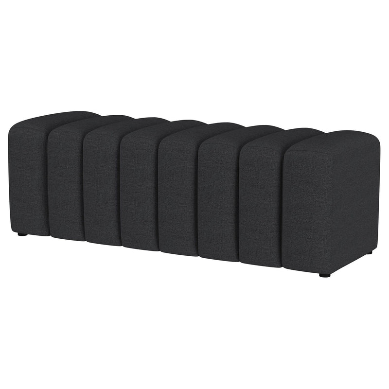 Modern Upholstered Tufted Accent Bench & Round Legs
