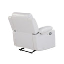 Blanche - Glider Recliner With LED Light In, Medium Firm Seating, Pillow Top Arms - White