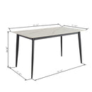 Mid Century Modern Dining Table Round White Sintered Stone Top Heavy Duty Metal Legs Waterproof Surface For Kitchen Dining Room Or Office Furniture - White / Black