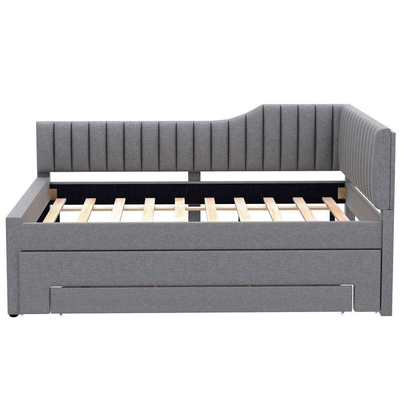 Upholstered Daybed With Trundle And 3 Drawers