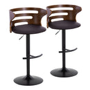 Cosi - Mid Century Modern Adjustable Barstool With Swivel With Rounded T Footrest (Set of 2)