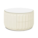 Facino - Round Storage Coffee Table - White Birch