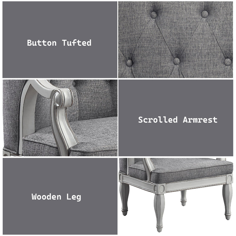 Florian - Chair - Gray & Antique White