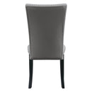 Caralin - Side Chair (Set of 2) - Gray Synthetic Leather & Black