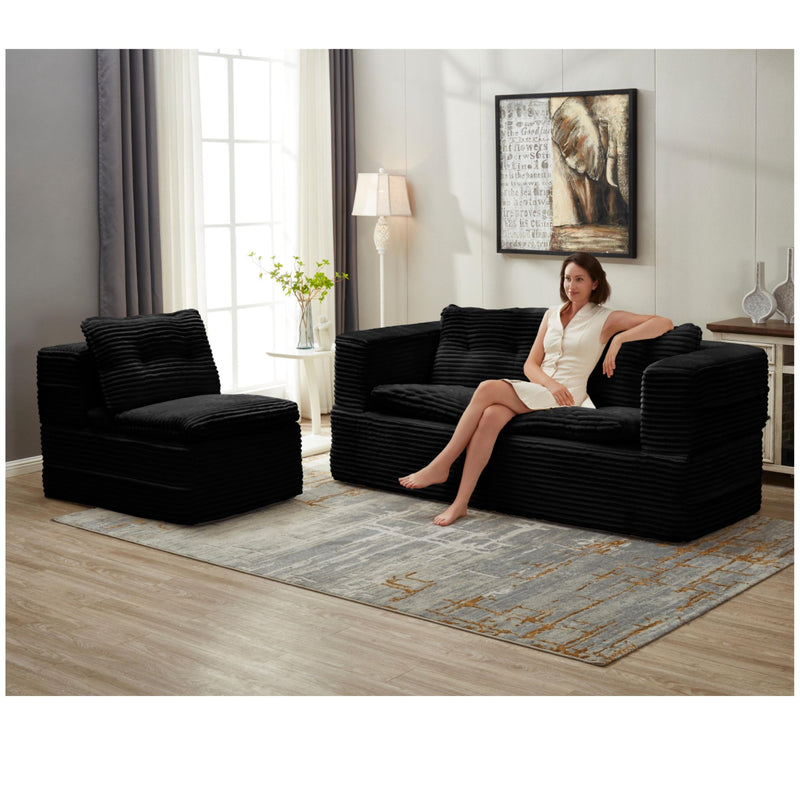 Multi Functional Sectional Sofa Bed With Independent Chaise Lounge And Functional Blanket