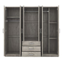 6 Doors Wardrobe Storage For Bedroom, With Big Drawers