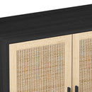 Elegant And Functional 4 Door Rattan Decorative Storage Cabinet