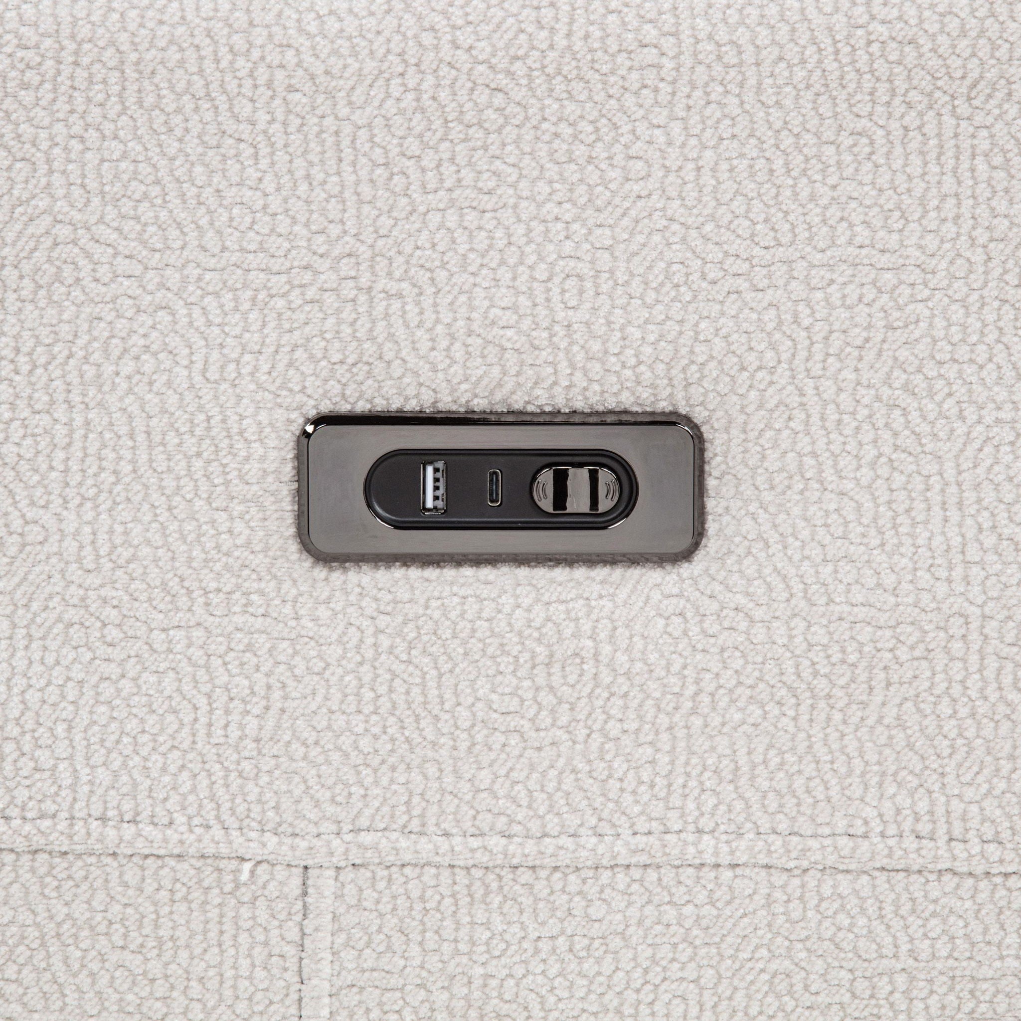 Kennett Chenille Upholstered Power Reclining Sofa Ivory