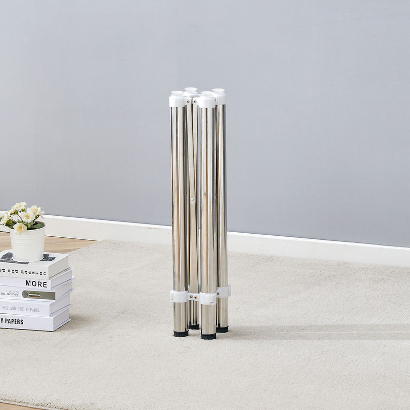 Simple Silver Stainless Steel Folding Table Frame Multifunctional Space Saving Design.Separate Folding Table Legs That Can Be Paired With Various Sizes And Styles Of Tabletops - Silver