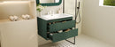 Wall Mounted Bathroom Vanity With Resin Sink, Floating Bathroom Storage Cabinet With 2 Drawers