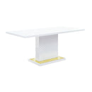 Gaines - High Gloss Dining Table With Pedestal Base