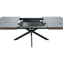 Rectangular Stretch Dining Table With 4 Chairs - Black / Gray