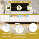 TV Stand For TVs Up To 80", Entertainment Center With 2 Shelves And LED Lights