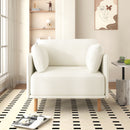 Modern Upholstered Accent Chair With Soft Cushions, Sleek Armrest Design