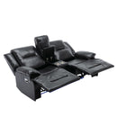 2 Seater Home Theater Recliner Manual Recliner Chair With A LED Light Strip Two Cup Holders And A Storage Box For Living Room