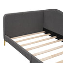 Upholstered Daybed With Headboard And Armrest, Support Legs