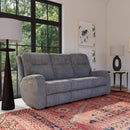 Penn - Power Reclining Sofa With Power Headrests & Lumbar - Dark Gray - Atlantic Fine Furniture Inc