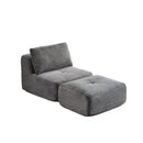 Single Chaise Longue With Movable Ottoman For Living Room