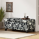 Luxury Storage Ottoman With Floral Patterned Fabric, Soft-Close Hinges, Multi Functional