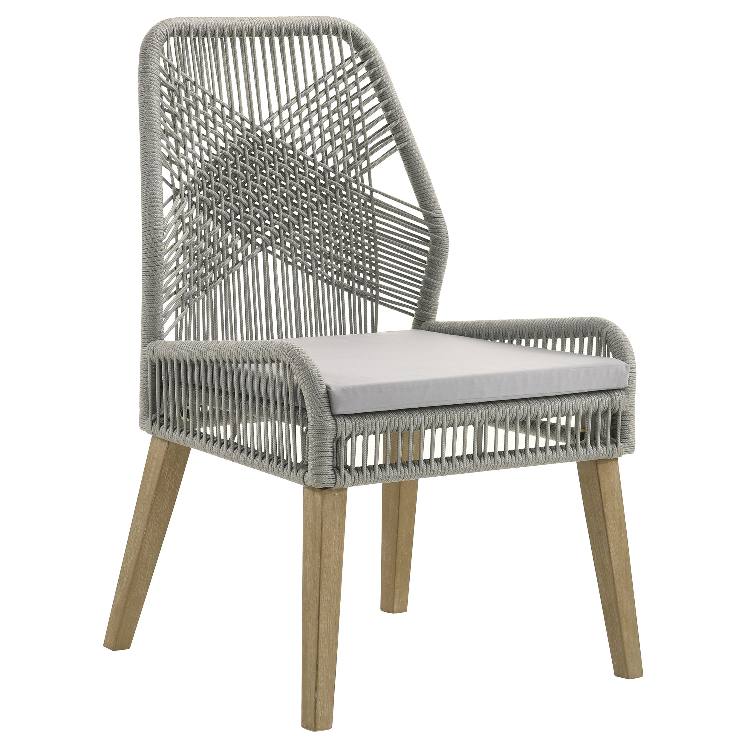 Nakia Woven Rope Dining Side Chairs Grey (Set of 2) — view 3