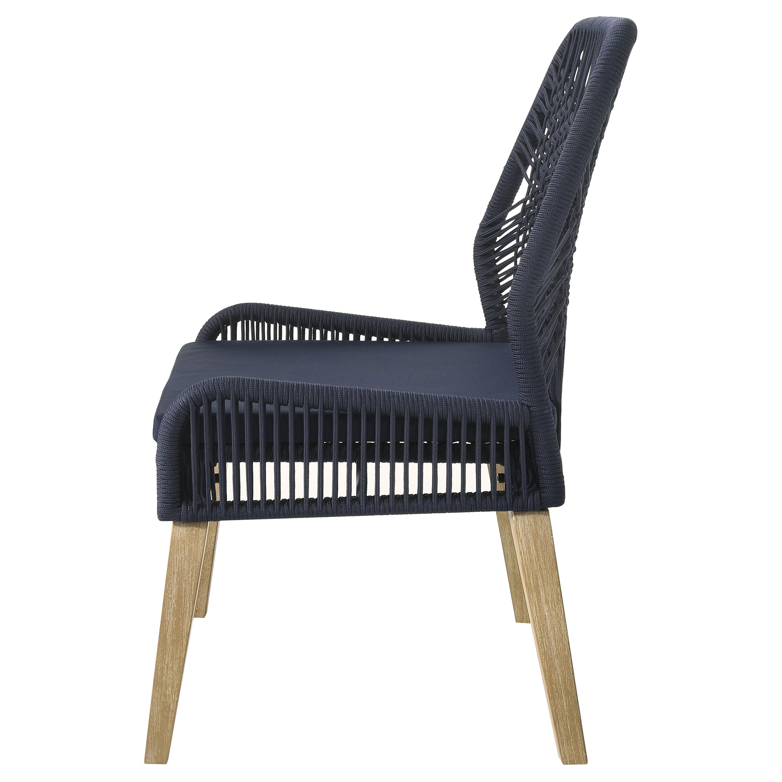 Nakia Woven Rope Dining Side Chairs Dark Navy (Set of 2) — view 6
