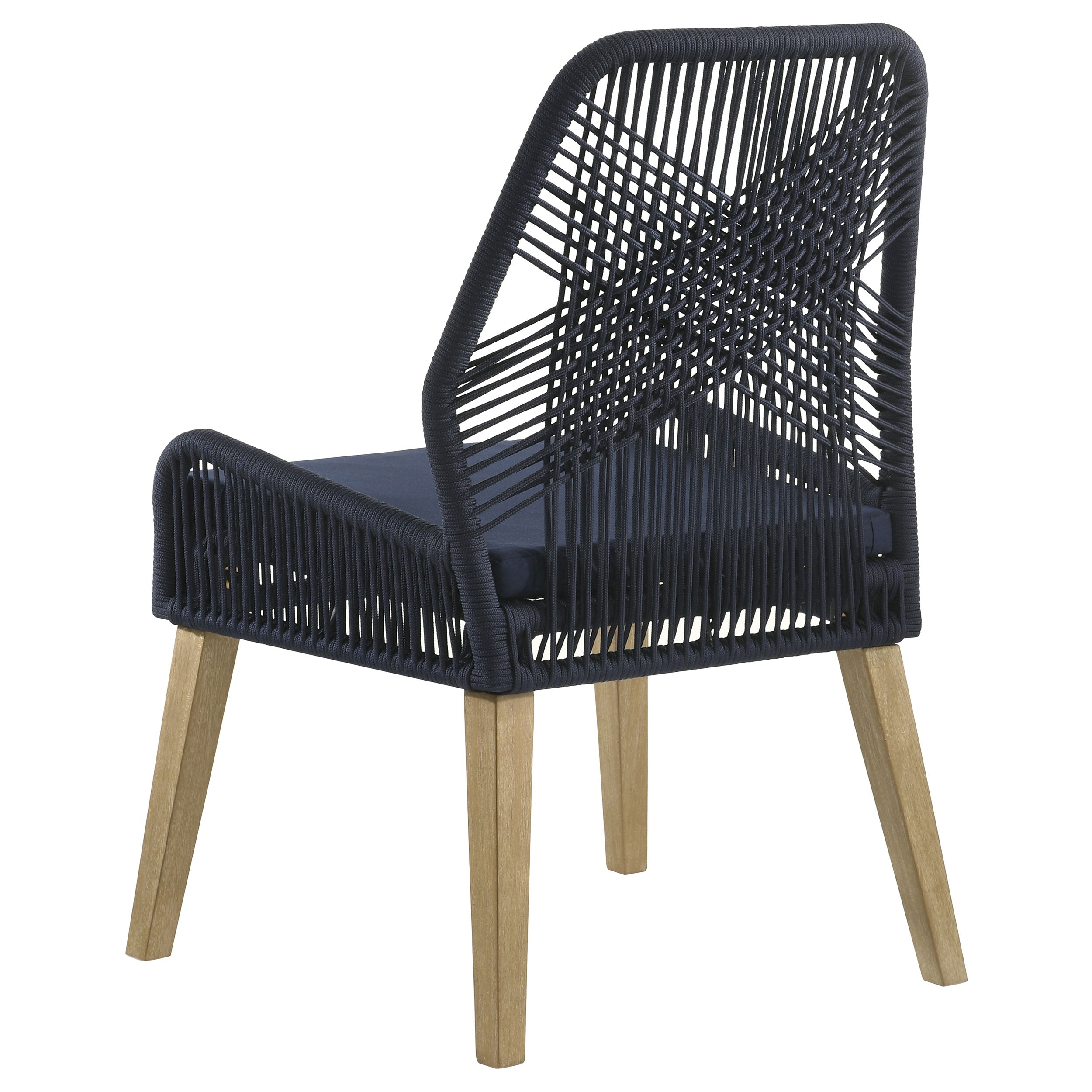 Nakia Woven Rope Dining Side Chairs Dark Navy (Set of 2) — view 7
