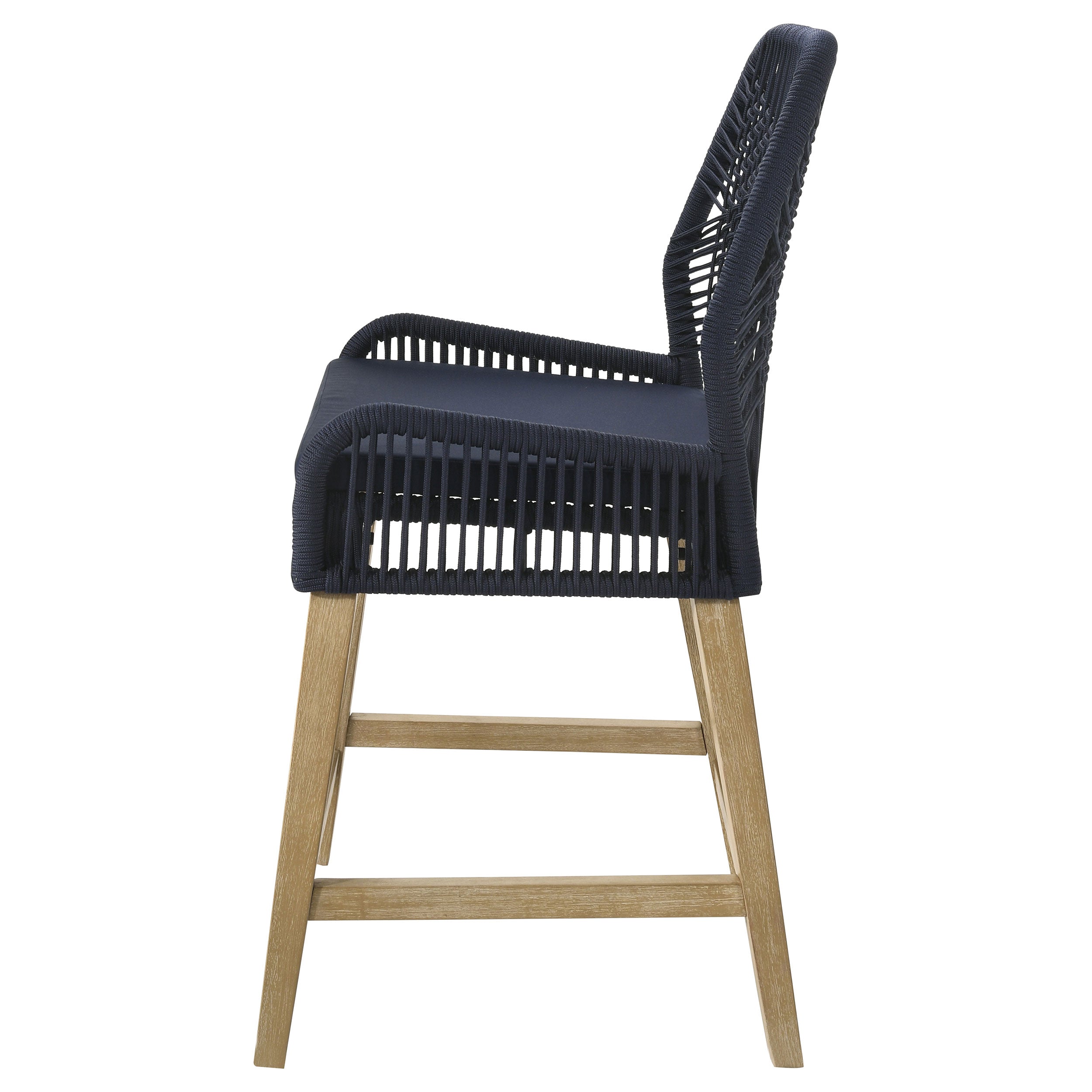 Nakia Woven Rope Counter Chair with Cushion Navy (Set of 2) — view 6
