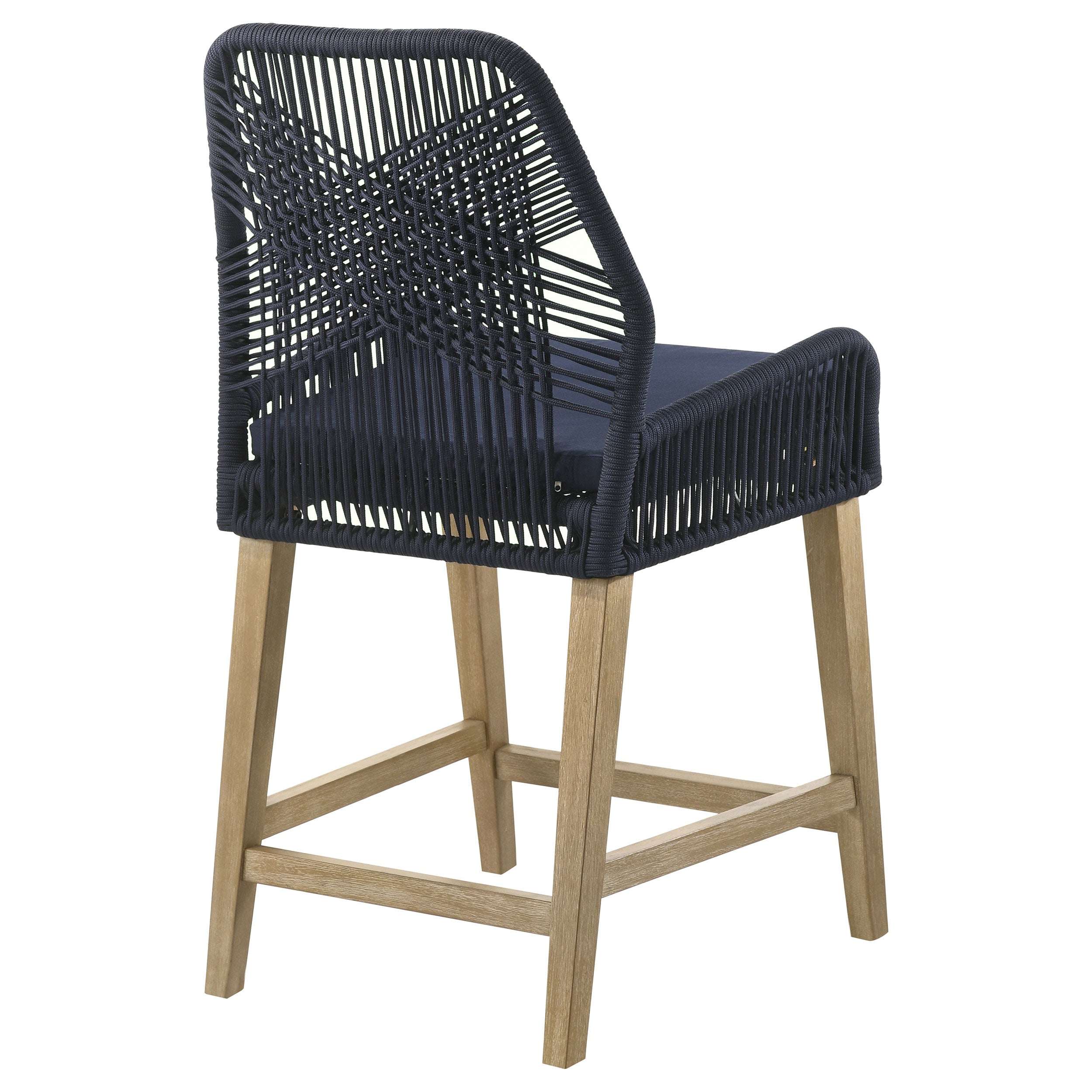 Nakia Woven Rope Counter Chair with Cushion Navy (Set of 2) — view 8