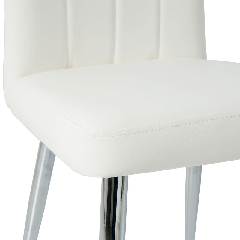 Modern Dining Chair With Electroplated Metal Legs (Set of 4)