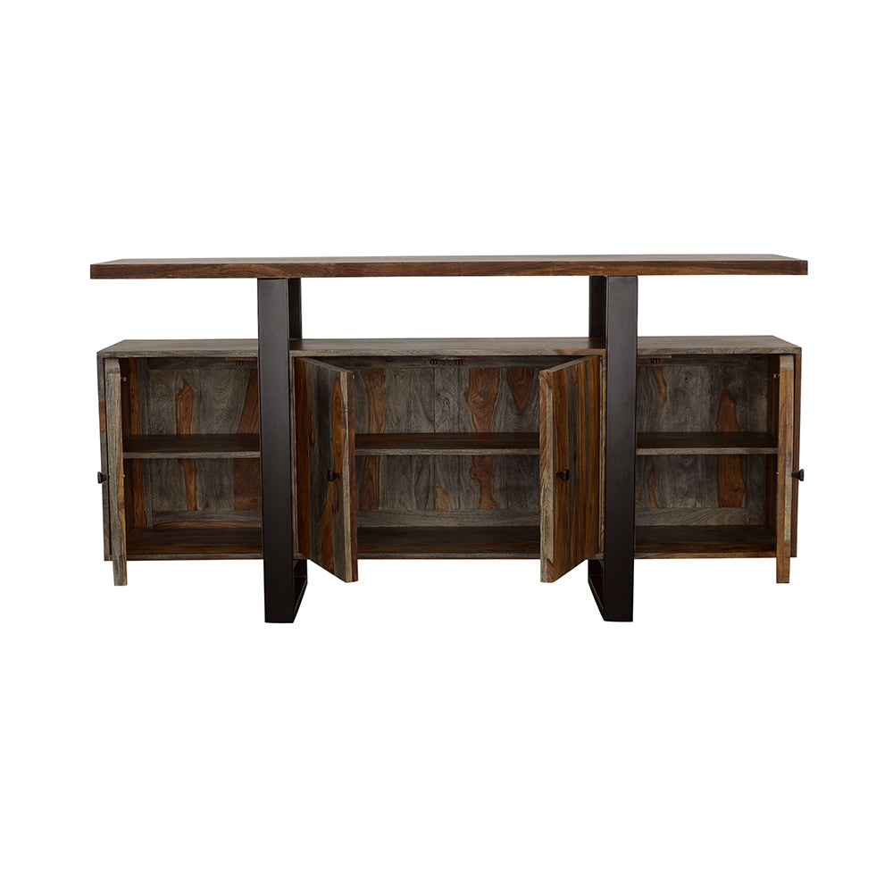Ditman 4-door Solid Wood Sideboard Buffet Grey Sheesham — view 4