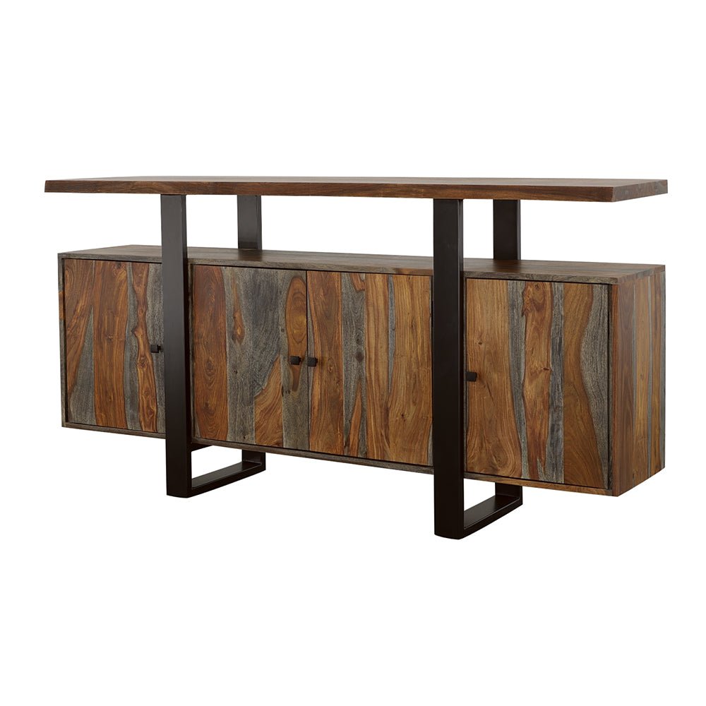 Ditman 4-door Solid Wood Sideboard Buffet Grey Sheesham — view 5