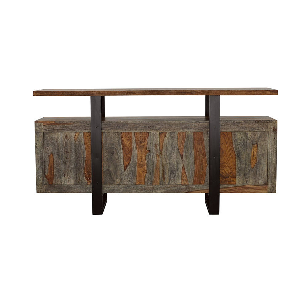 Ditman 4-door Solid Wood Sideboard Buffet Grey Sheesham — view 7