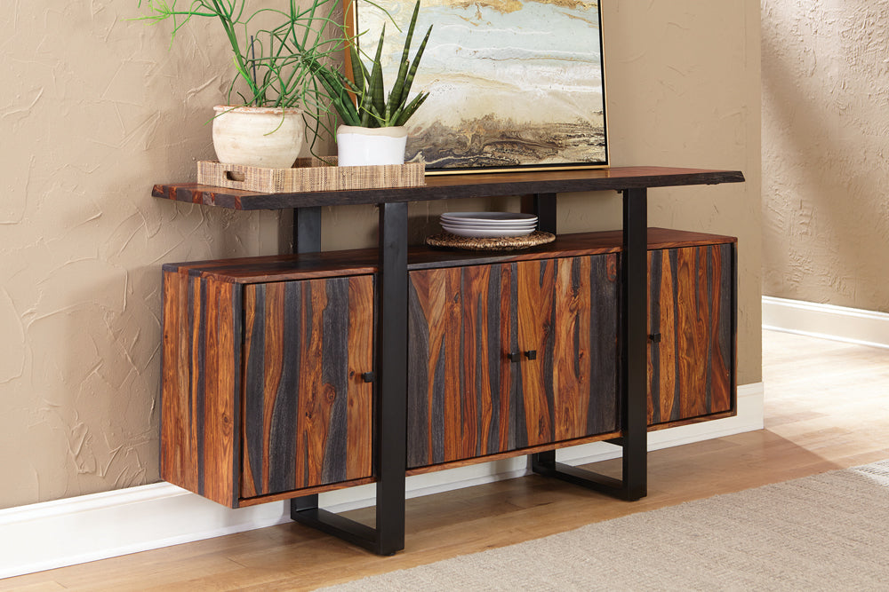 Ditman 4-door Solid Wood Sideboard Buffet Grey Sheesham — view 2