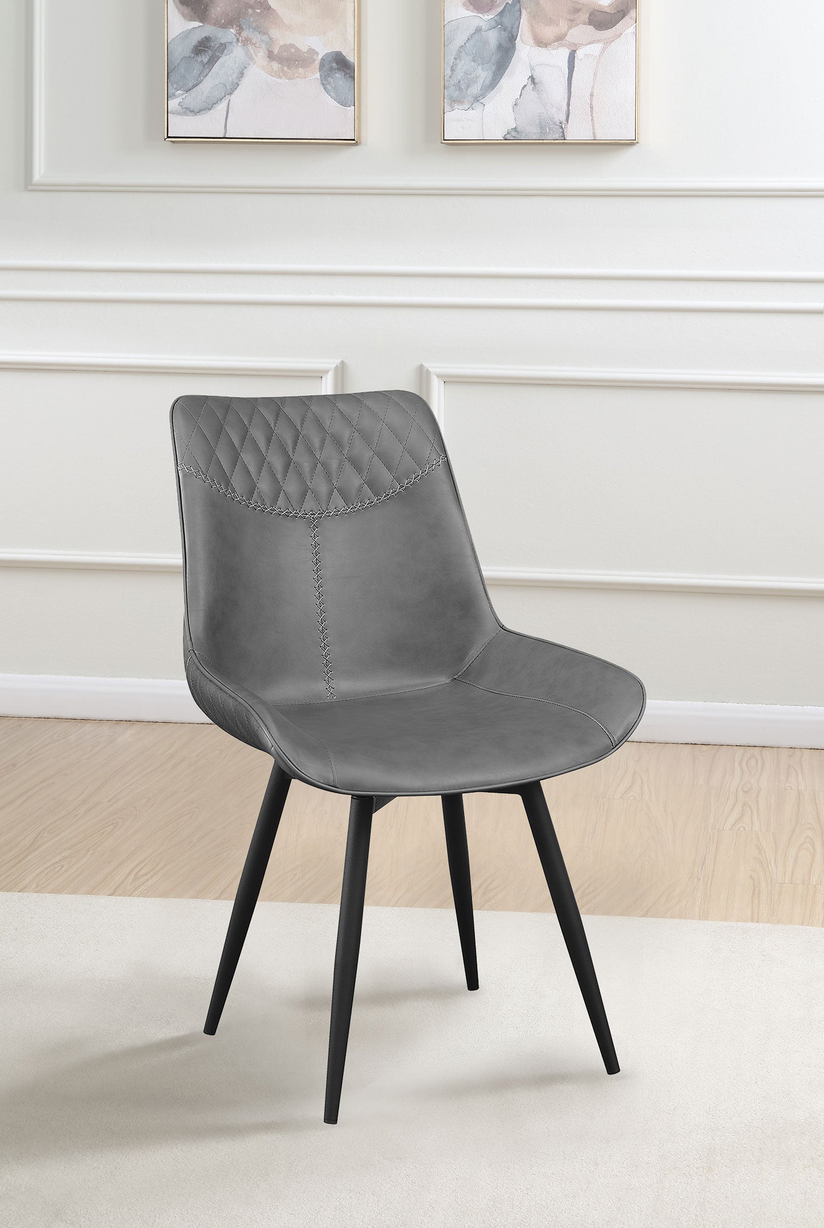 Brassie Upholstered Swivel Dining Side Chair Grey (Set of 2) — view 2