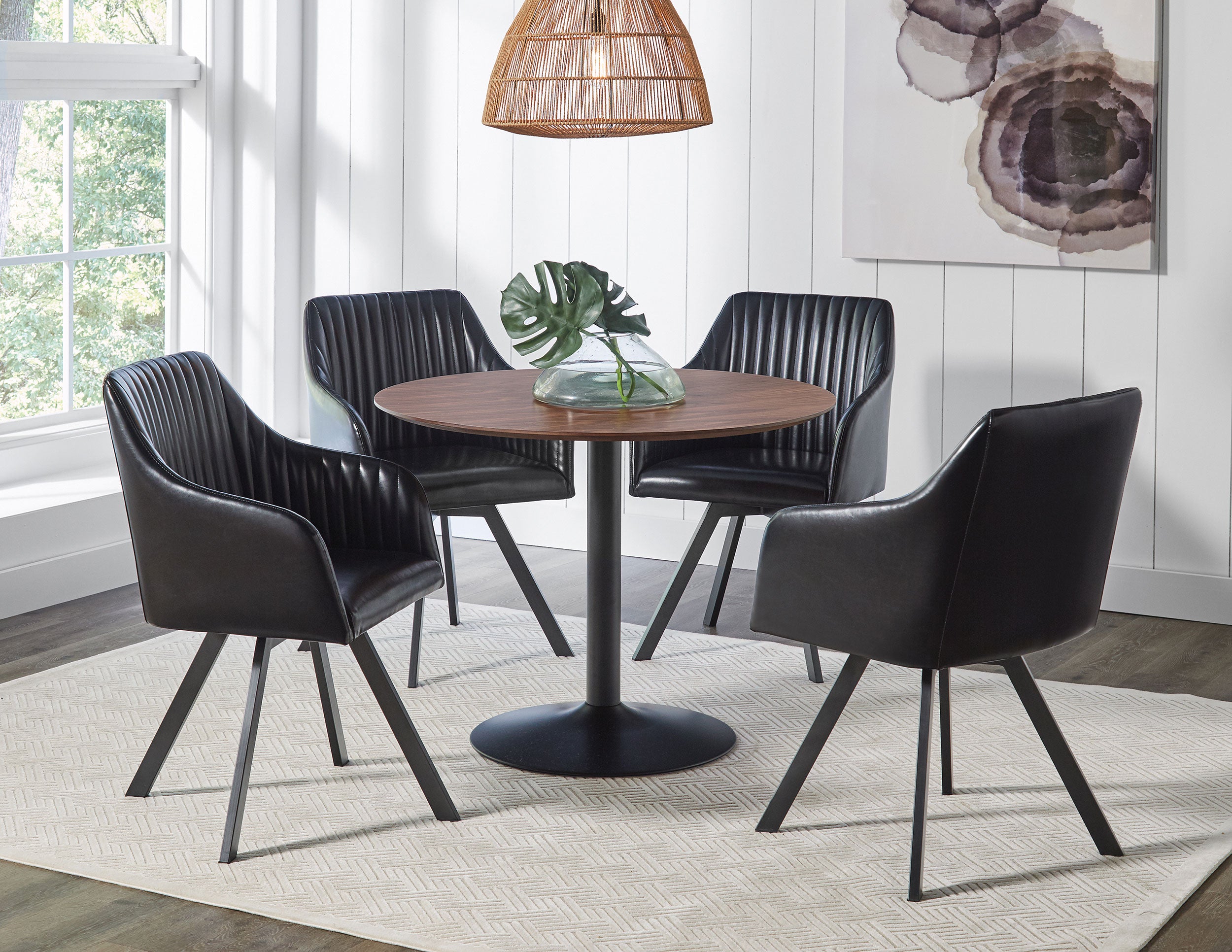 Cora Round 40-inch Wood Top Dining Table Brown Walnut — view 6