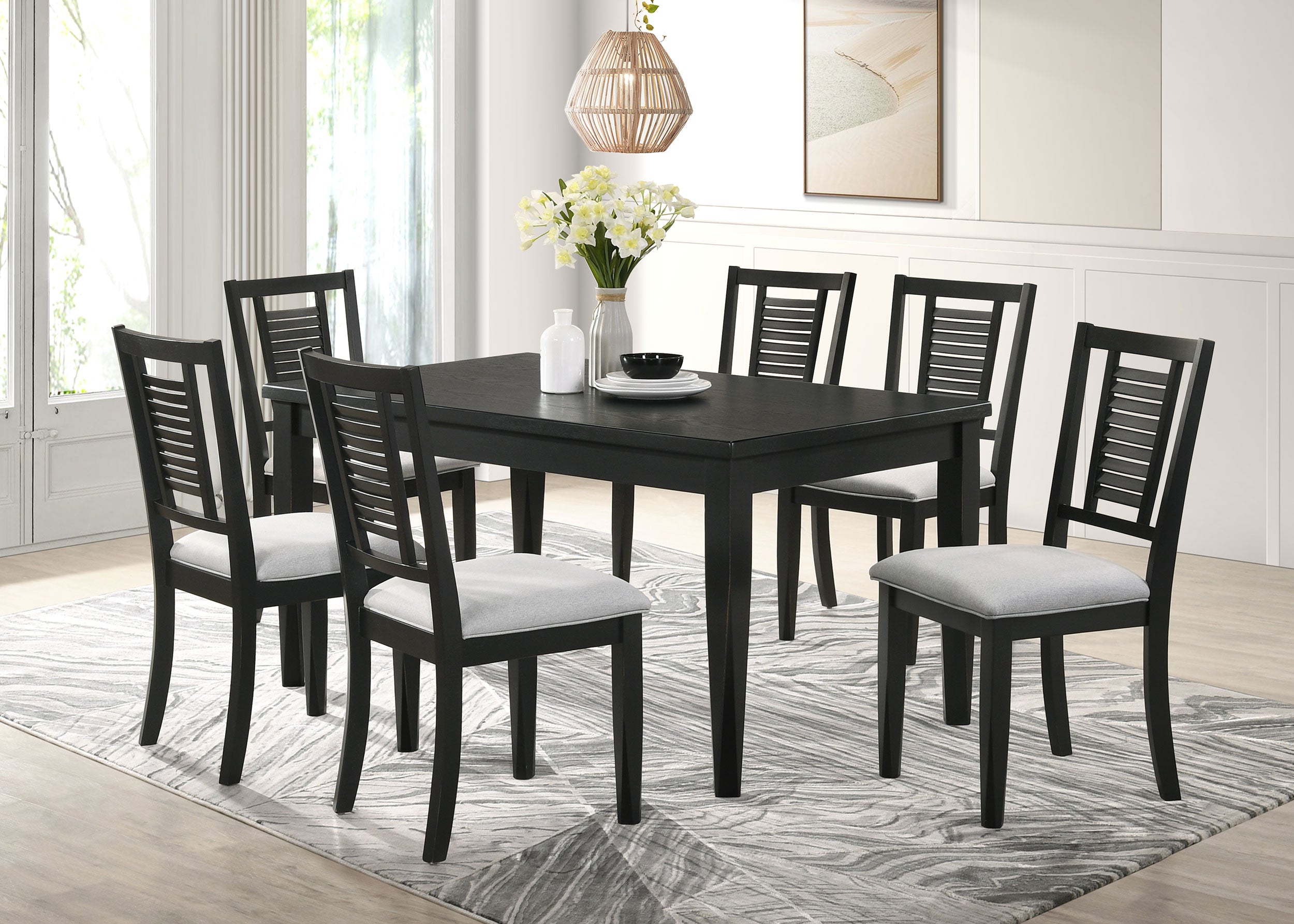 Appleton Wood Dining Side Chair Washed Black (Set of 2) — view 14