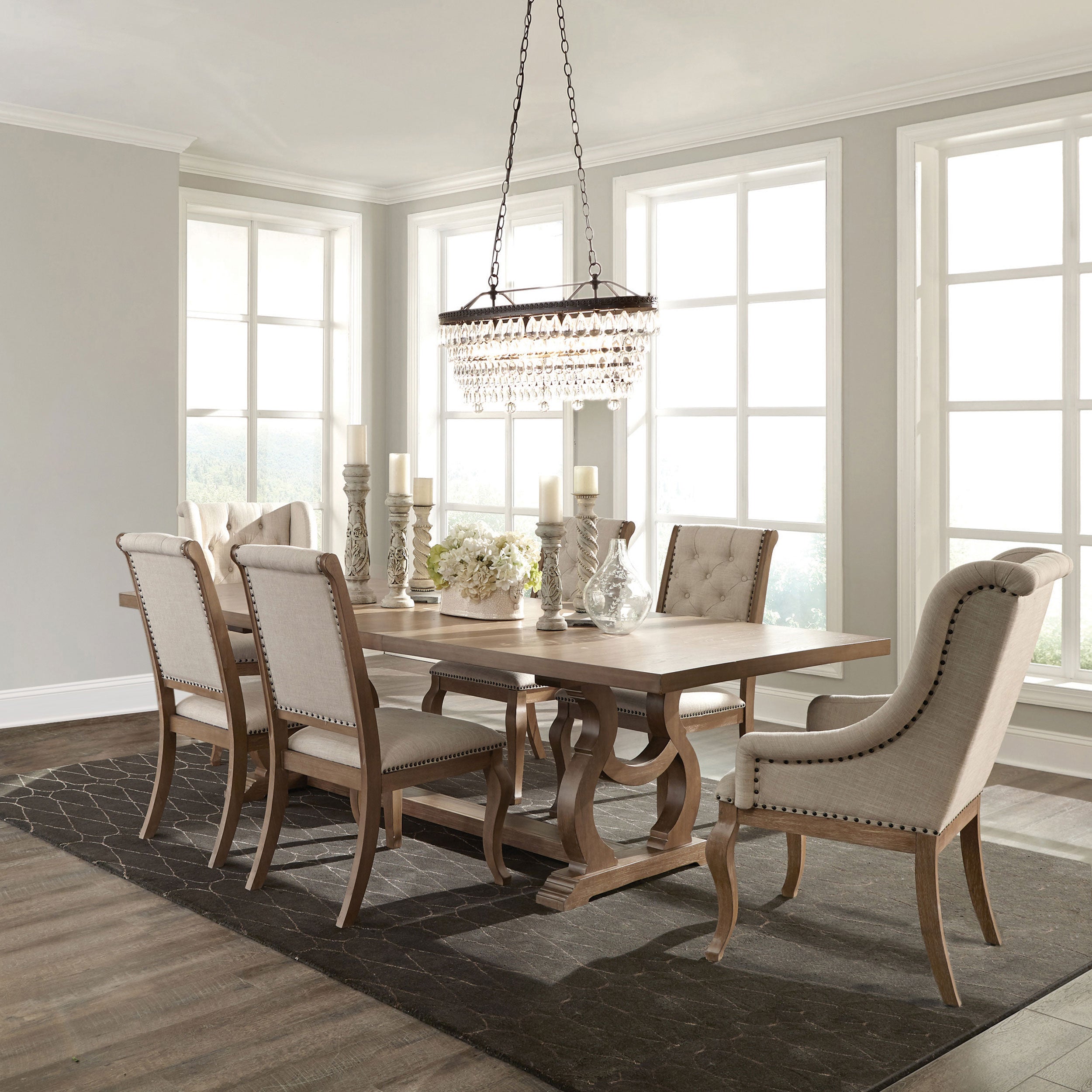 Brockway 7-piece Extension Leaf Dining Set Barley Brown — view 1