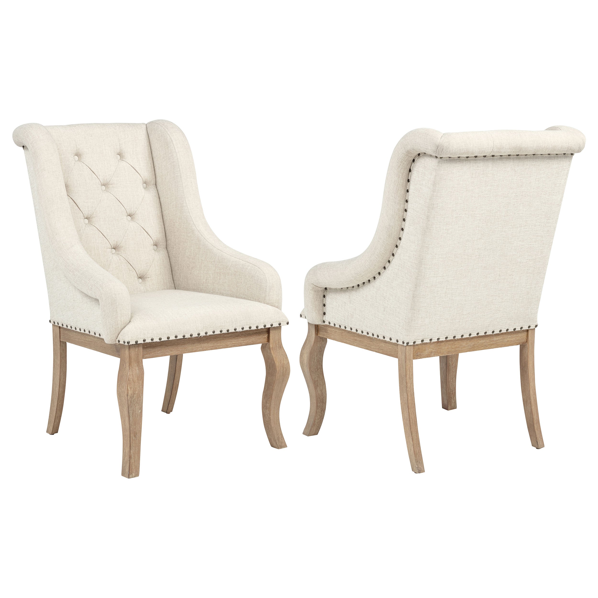 Brockway Upholstered Arm Chair Barley Brown (Set of 2) — view 1