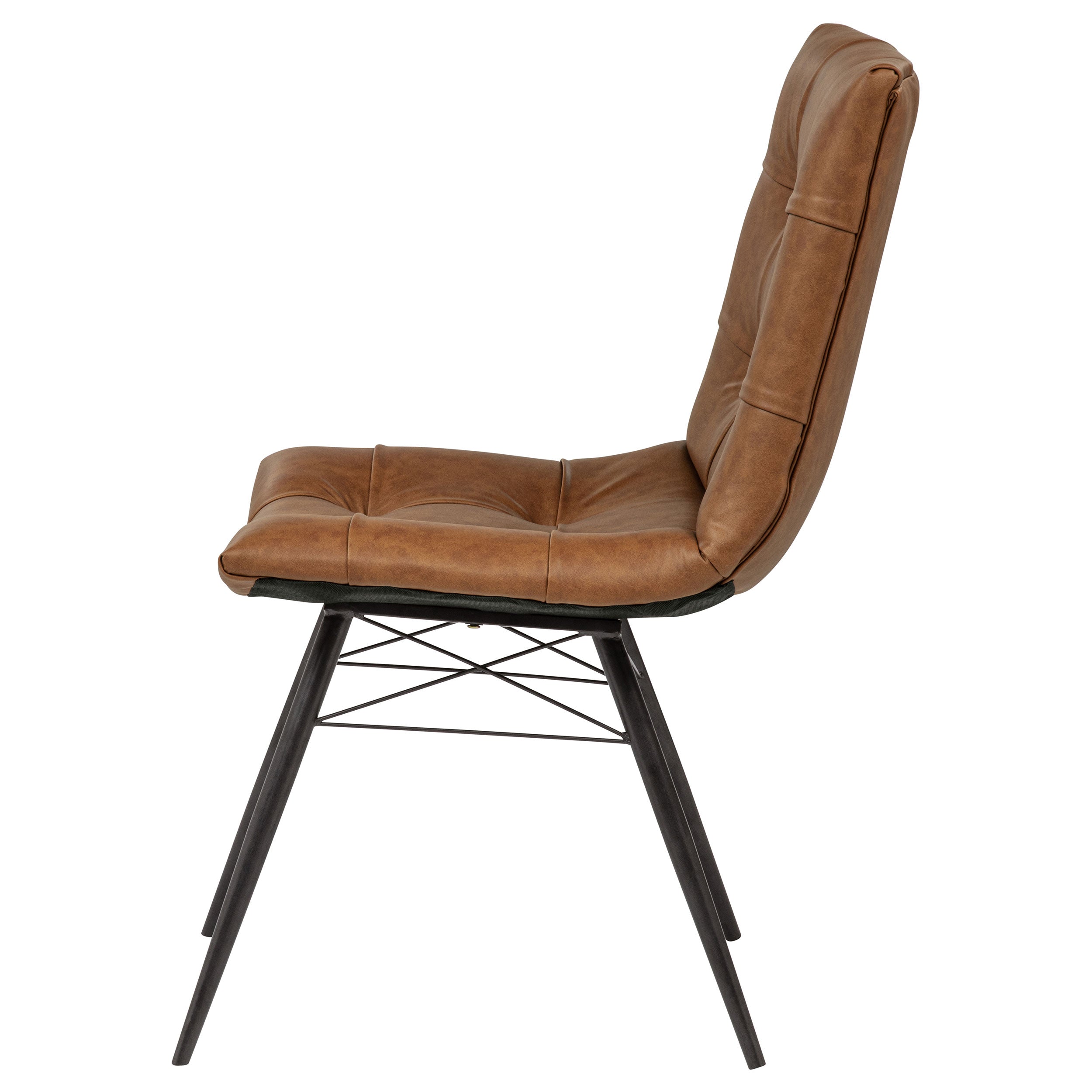 Aiken Faux Leather Upholstered Dining Side Chair Saddle Brown (Set of 4) — view 6