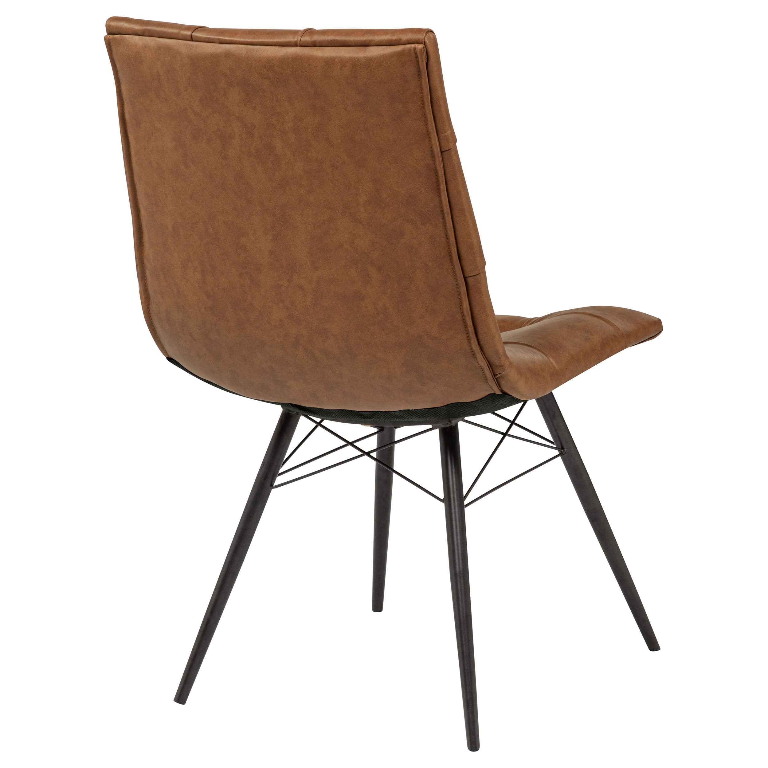 Aiken Faux Leather Upholstered Dining Side Chair Saddle Brown (Set of 4) — view 9