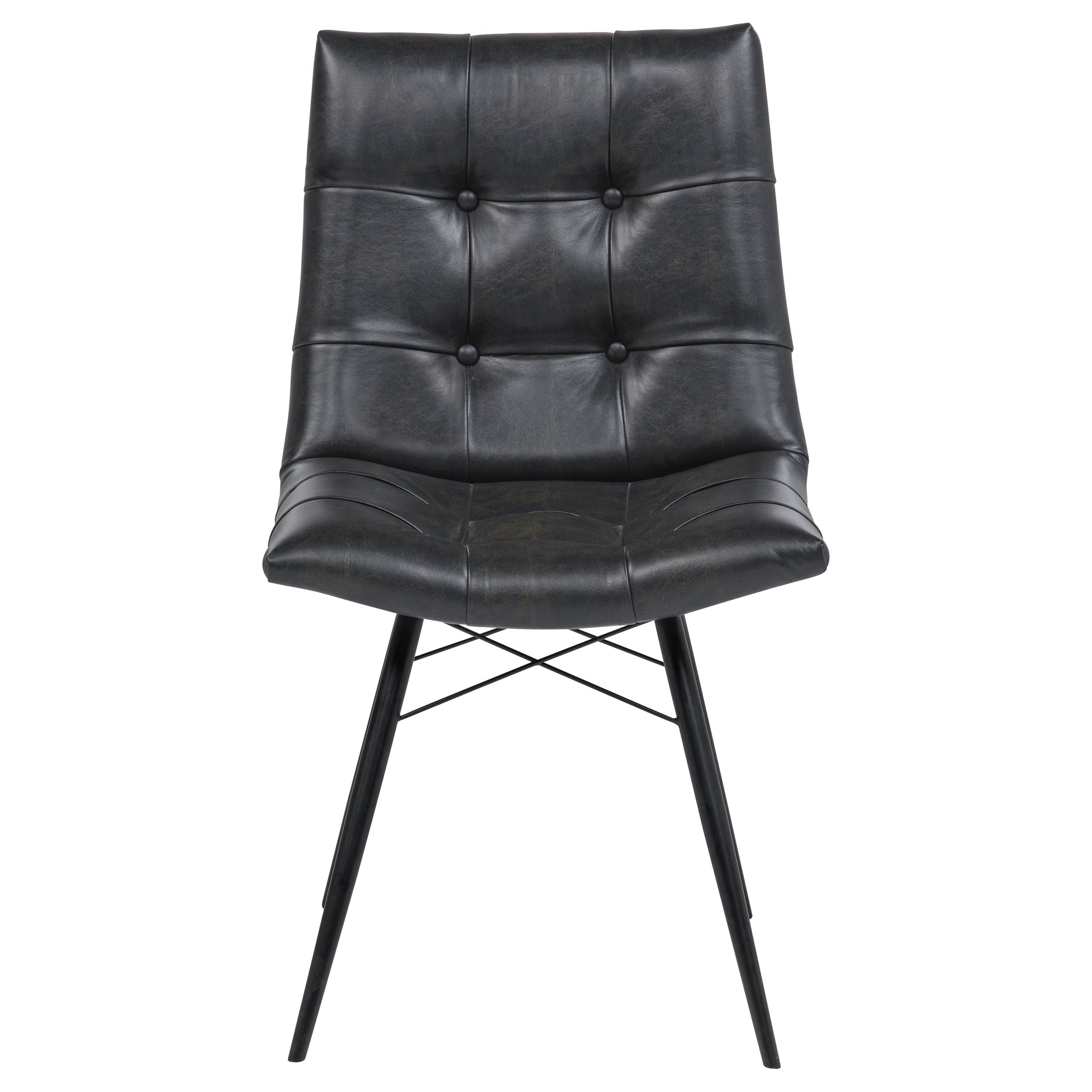 Aiken Faux Leather Upholstered Dining Side Chair Charcoal Grey (Set of 4) — view 4