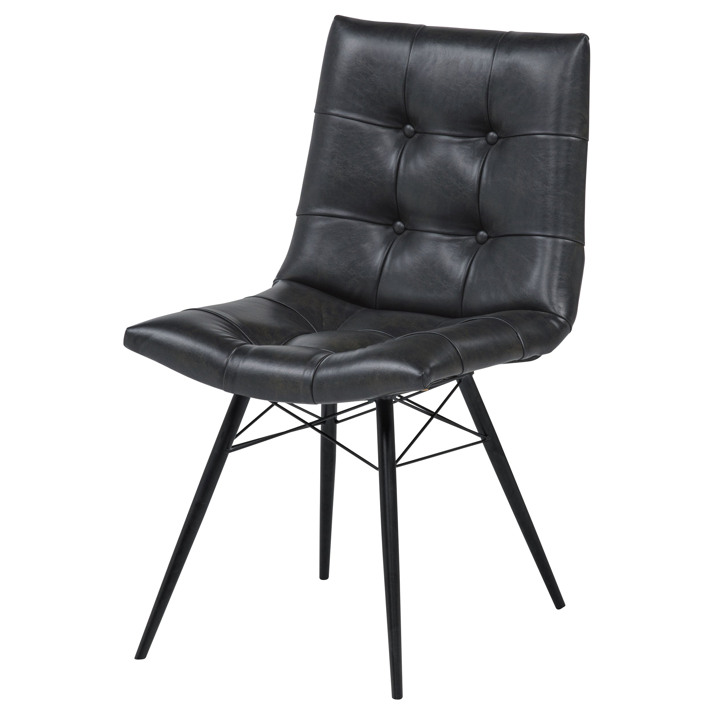 Aiken Faux Leather Upholstered Dining Side Chair Charcoal Grey (Set of 4) — view 5