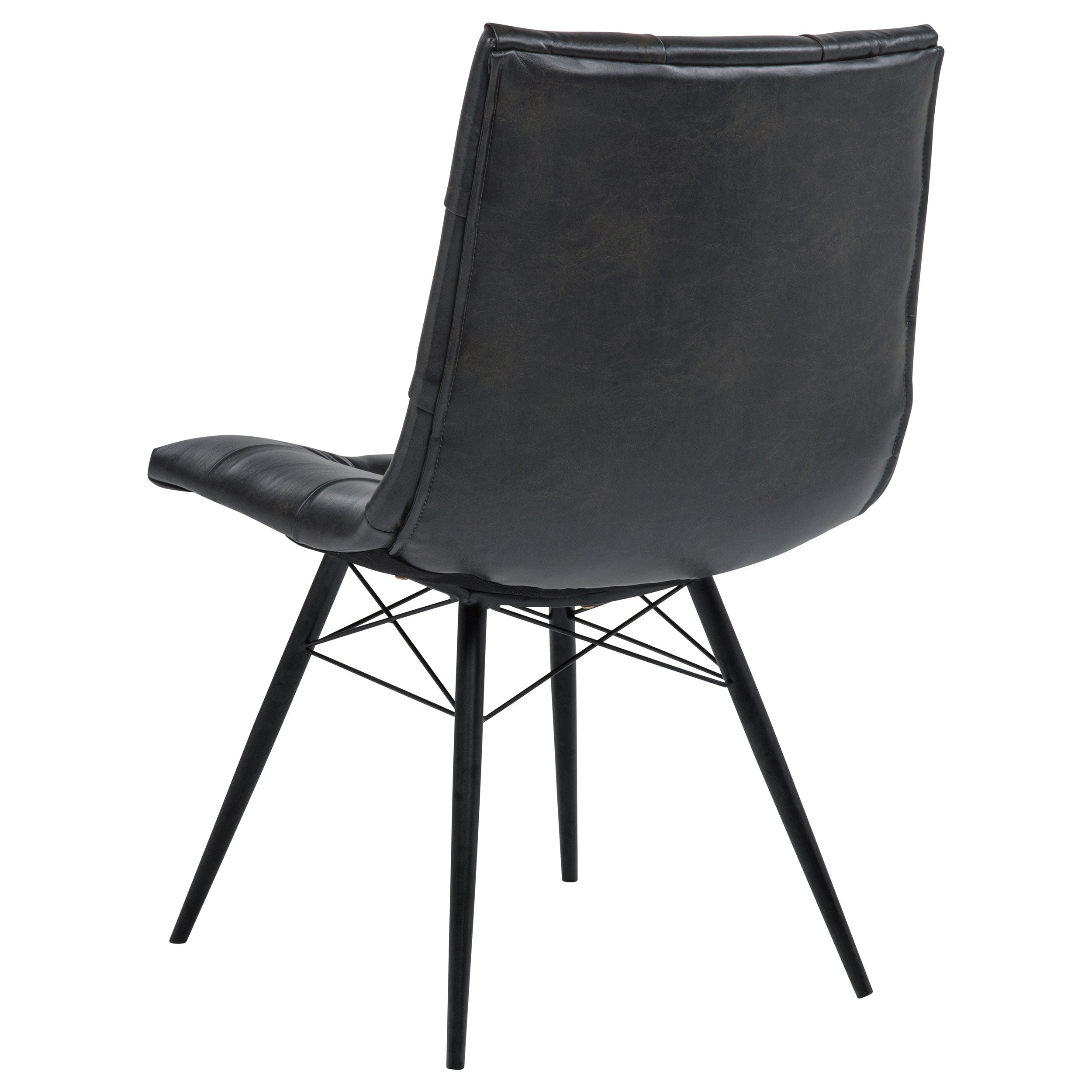Aiken Faux Leather Upholstered Dining Side Chair Charcoal Grey (Set of 4) — view 7