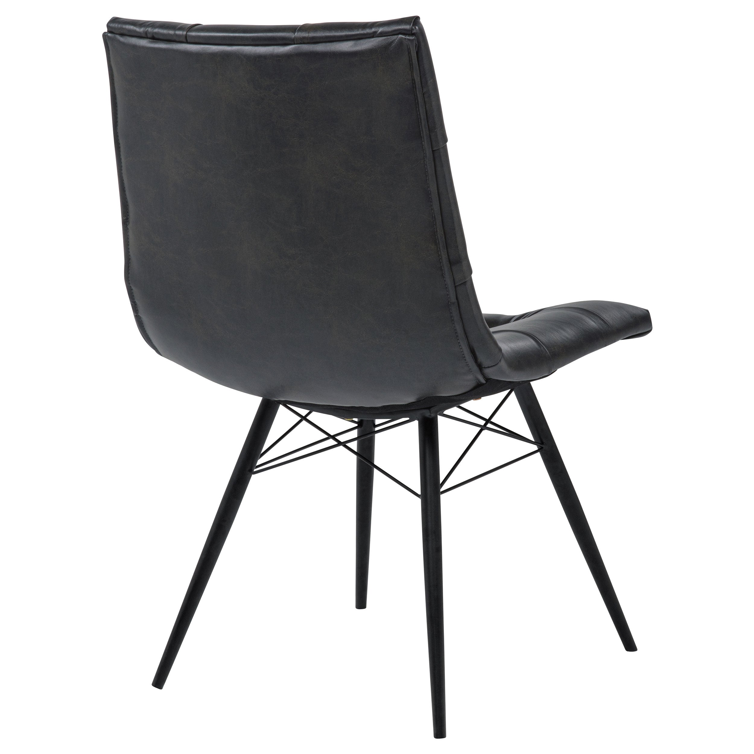 Aiken Faux Leather Upholstered Dining Side Chair Charcoal Grey (Set of 4) — view 9
