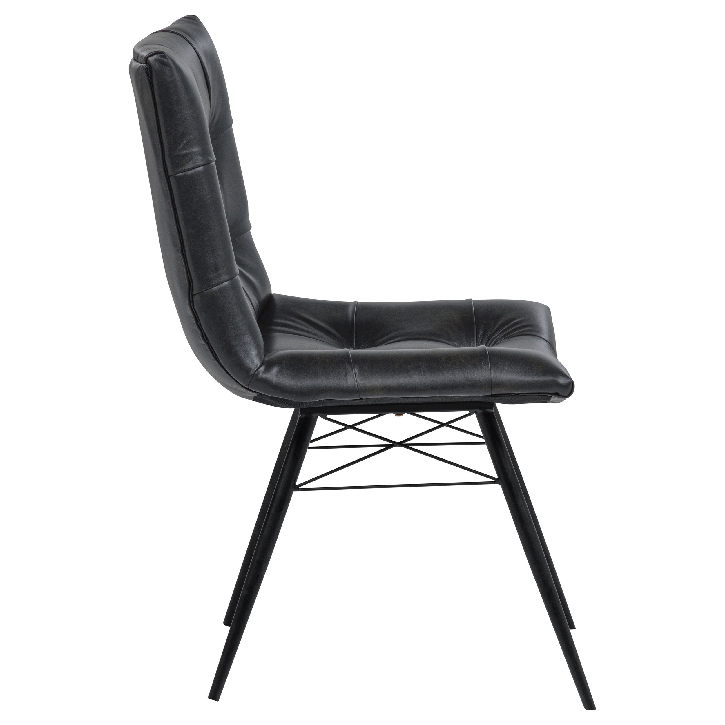 Aiken Faux Leather Upholstered Dining Side Chair Charcoal Grey (Set of 4) — view 10
