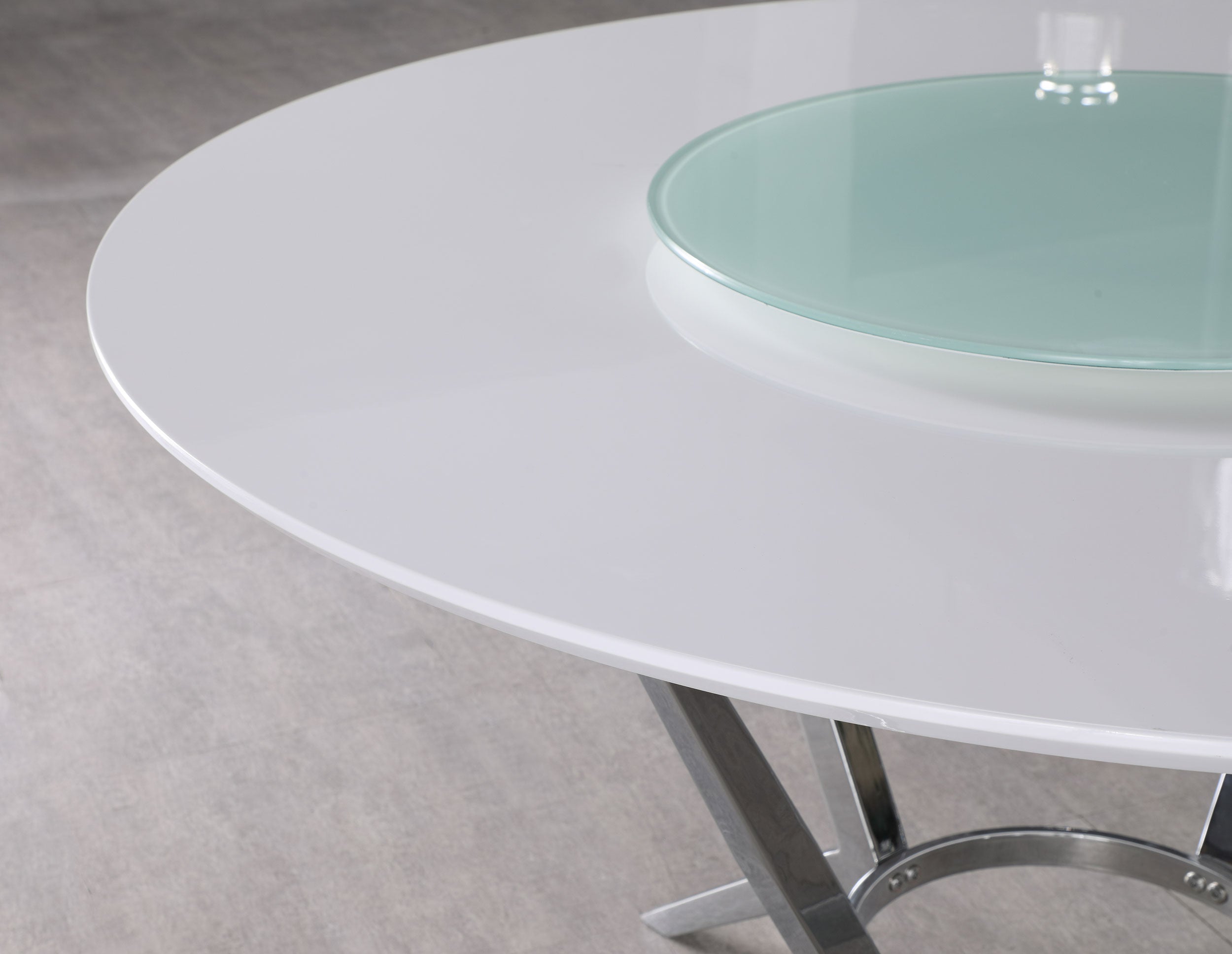 Abby 5-piece Round Dining Table Set White High Gloss — view 4